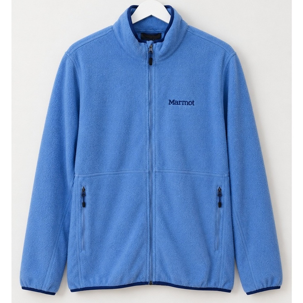 Marmot Rocklin Fleece Jacket Mens XL Blue Full Zip Gorpcore Hiking Sustainable